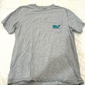 Vineyard Vines Shirt Mens medium gray Whale Pocket Tee